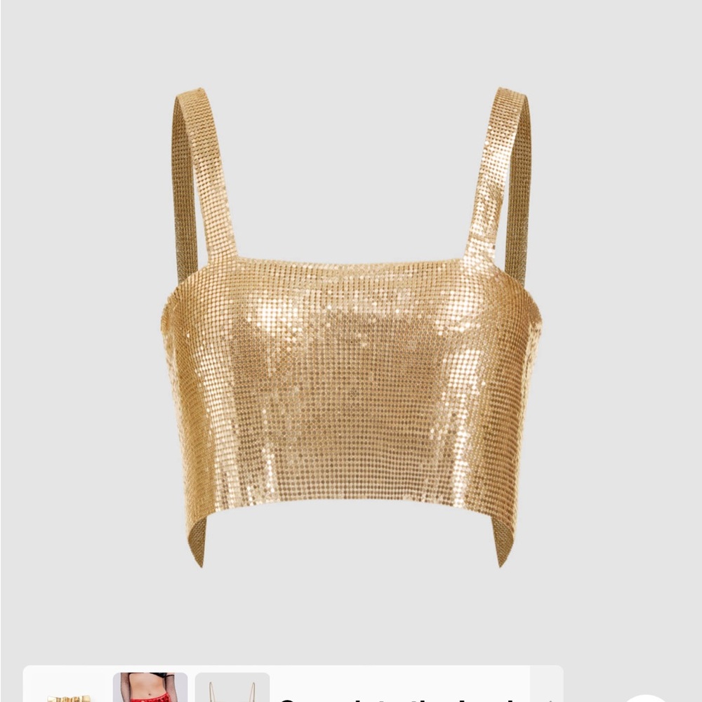 Gold Sequin Crop Top